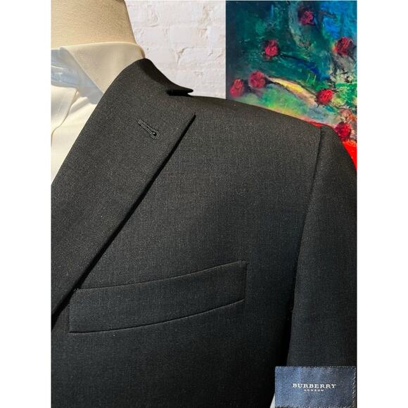 Burberry London 39S Charcoal Gray Super 100s Blazer Sport Coat Jacket - Picture 5 of 14